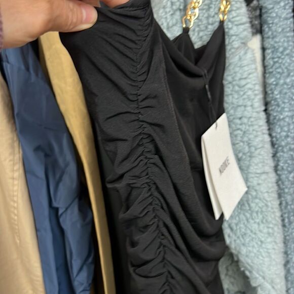 Nookie Chain Strap Allegra Midi Cocktail Sheath Dress MEDIUM in Black - Picture 7 of 8